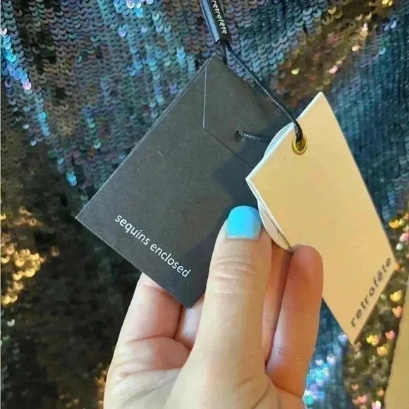 NWT Retrofete Michelle Sequined Colorbrock Crop Top - Picture 7 of 13